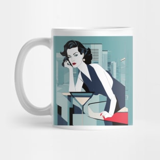 Femme Flourish Art Deco Patrick Nagel 80s Mug